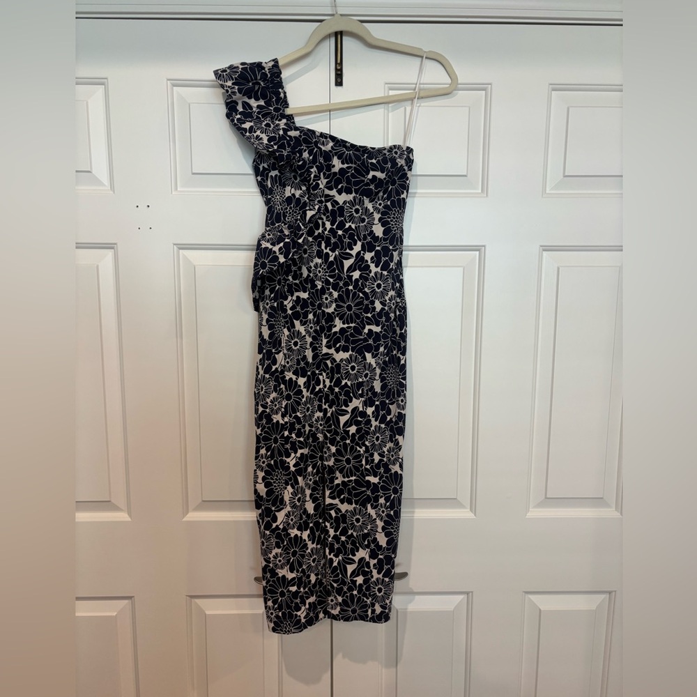 Anthropologie Ruffle One-Shoulder Slim Dress